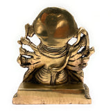 Panchamukhi Hanuman Brass Idol | Bajrangbali | Anjaneya | Maruti | Vayuputra | Mahavira | Handmade Hindu God Statue for Pooja & Home Decor,Gold, 7 Inch, 1 Piece