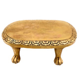 Brass Handcrafted Pooja Chowki, Traditional Peetha Sinhasan for Idols, Mandir & Kalash Stand, Gold, 2.5 Inch, 1 Piece