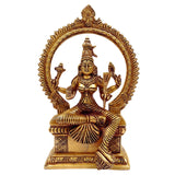 Brass Rajarajeshwari Tripura Sundari Lalita Kamakshi Shodashi Devi Idol – Handmade Mahavidya Adi Parashakti Sculpture for Home Temple Puja Decor Gift, Gold, 10 Inch, 1 Piece