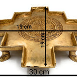 Bhunes Brass Abhishek Patra Plate | Somasutra Ritual Shower Peetam | Handcrafted Brass Mandir Chowki for Pooja, Gold, 12 Inch, 1 Piece
