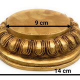 Brass Chowki Bajot Peetha Aasan for Pooja | Handmade Singhasan Stand for Kalash, Deity, Idols | Traditional Mandir Pedestal Platform for Temple & Home Decor, Gold, 1.5 Inch, 1 Piece