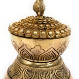 Brass Dhoop Dani, Peetal Sambrani Burner, Pital Agarbatti Stand, Pittal Dhoop Holder Idol, Traditional Indian Pooja Murti,Gold, 7 Inch, 1 Piece