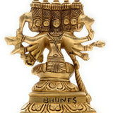 Brass Gayatri Devi Idol | Vedamata Gayathri Murti | Panchamukhi Savitri Mata Statue for Puja & Home Temple,Gold, 5 Inch, 1 Piece