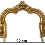 Bhunes Brass Prabhavali Frame Arch Wall Hanging – Traditional Prabhawali for Home Temple, Deity Backdrop & Pooja Decor, Gold, 8 Inch, 1 Piece