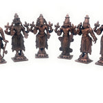 Copper Das Avatar Dashavatara Dasavatharam Of Lord Vishnu Statues Ten Incarnations Avatars Idol Murti Home Puja Temple