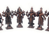 Copper Das Avatar Dashavatara Dasavatharam Of Lord Vishnu Statues Ten Incarnations Avatars Idol Murti Home Puja Temple