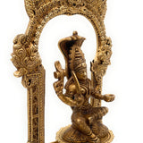 Brass Mariamman Idol, Handcrafted Mariyamma Vigraham, Samayapuram Muthu Mariamman Statue, Renuka Yellamma Devi Murti,Gold, 12 Inch, 1 Piece