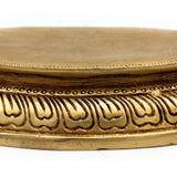 Brass Pooja Chowki Peetha Stand for Kalash, Idols & Deity, Handcrafted Bajot Aasan for Mandir & Temple Decor, Gold, 1 Inch, 1 Piece