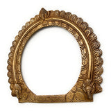 Bhunes Brass Round Prabhavali for Home Temple Decor – Traditional Deity Arch Frame, Wall Hanging Pooja Backdrop, Mandir Aura Arch, Gold, 9 Inch, 1 Piece