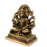 Panchamukhi Hanuman Brass Idol | Bajrangbali | Anjaneya | Maruti | Vayuputra | Mahavira | Handmade Hindu God Statue for Pooja & Home Decor,Gold, 7 Inch, 1 Piece