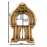 Brass Prabhavali Arch Frame for Deity, Wall Hanging Temple Decor | Traditional Prabhawali Prabhaval Kirtimukha for Mandir & Home Pooja, Gold, 9 Inch, 1 Piece