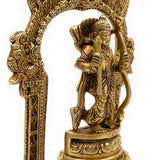 Brass Rama Idol with Prabhavali, Shri Ram Murti, Ramar Vigraham, Ram Bhagwan Statue, Ramachandra Brass Moorti for Pooja, Temple & Home Decor,Gold, 10.5 Inch, 1 Piece