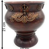 Bhunes Brass Decor Bowl Bowls Pittal Ka Katora With Stand,Brown, 8.5 Inch, 1 Piece