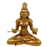 Brass Annapurna Devi Idol, Annapoorna Mata Anna Lakshmi Murti for Pooja Room, Temple, Home Decor & Gift – Handcrafted Pittal Statue,Gold, 10.5 Inch, 1 Piece