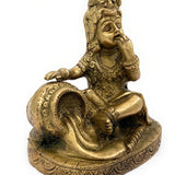 Brass Bal Gopal Idol – Makhan Chor Krishna Murti | Gopal Statue for Pooja, Home Decor, Gifts & Temple,Gold, 5 Inch, 1 Piece
