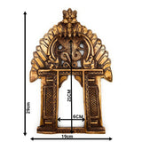Bhunes Brass Prabhavali with Sheshnag Frame – Traditional Temple Arch Wall Hanging for Deity | Prabhawal Prabhawali Prabhaval for Mandir & Home Decor, Gold, 11.5 Inch, 1 Piece