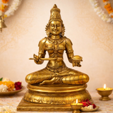 Handcrafted Brass Annapurna Devi Idol – Kashi Annapoorna Mata | Anna Lakshmi Murti for Temple, Home & Puja Décor,Gold, 17.5 Inch, 1 Piece