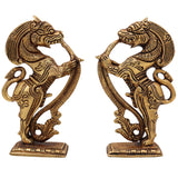 Brass Lion Scultpture | Lion Brass Statue | Lion Statues Showpieces | Bras Simha | Sher Ki Murti | India Temple Lions | Lion Statue | Set Of 2, Gold, 5 Inch, 1 Piece