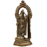 Brass Venkateswara Idol | Balaji Murti | Srinivasa Statue | Narayana Vigraha | Vishnu Brass Idol | Temple Pooja Decor | Spiritual Gift Showpiece, Gold, 8 Inch, 1 Piece
