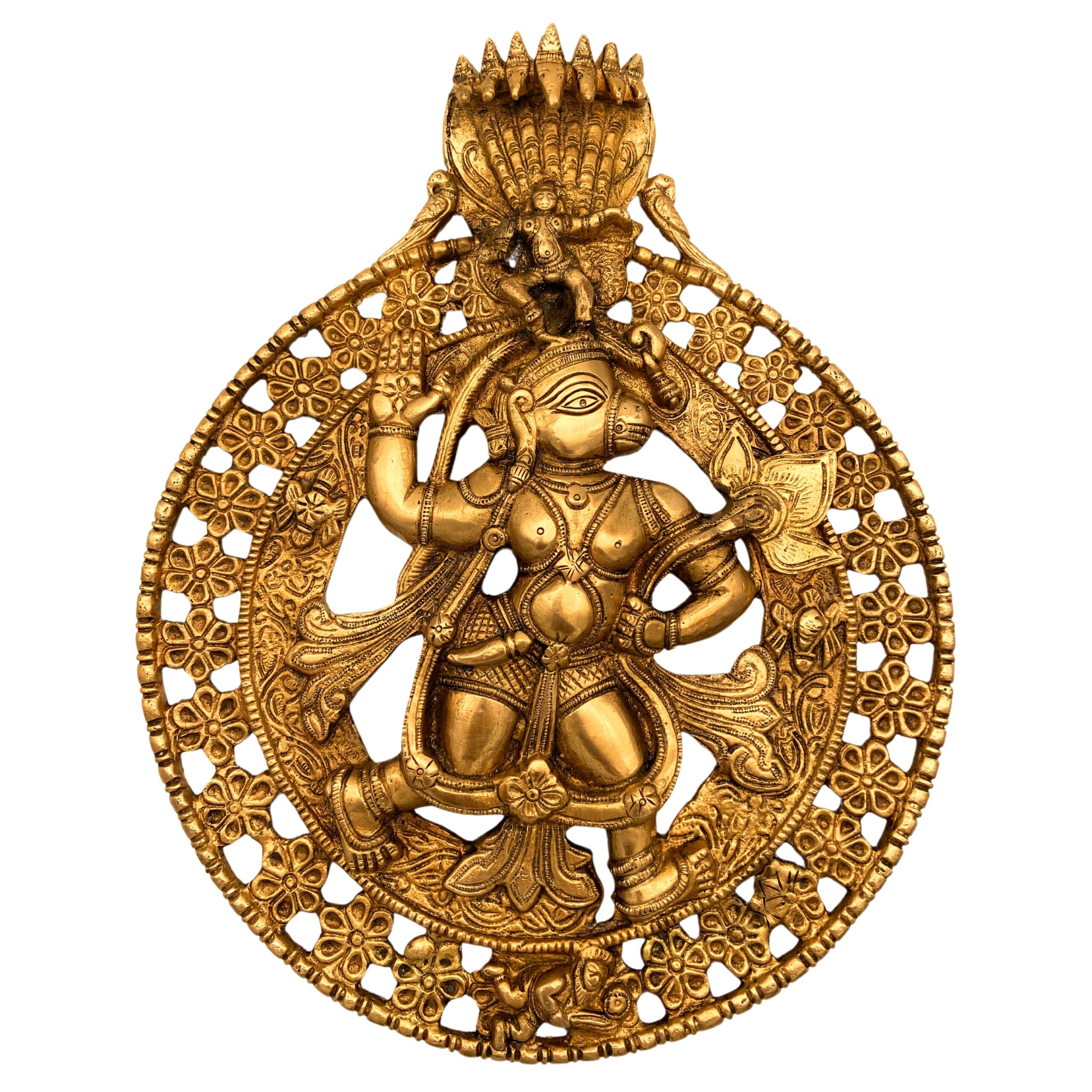 Brass Hanuman Wall Hanging Idol