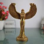 Brass Lady Candle Stand Statue | Egyptian Lady Candle Stand | Brass Phoenix Candle Holder | Brass Pari