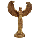 Brass Lady Candle Stand Statue | Egyptian Lady Candle Stand | Brass Phoenix Candle Holder | Brass Pari, Gold, 12 Inch, 1 Piece