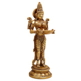 Brass Deepalakshmi Diya – Traditional Lady Holding Deepam | Deep lakshmi | Pital Laxmi Lamp for Pooja, Home Temple Decor & Gifting, Gold, 11.5 Inch, 1 Piece