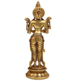 Brass Deepalakshmi Diya – Traditional Lady Holding Deepam | Deep lakshmi | Pital Laxmi Lamp for Pooja, Home Temple Decor & Gifting, Gold, 11.5 Inch, 1 Piece