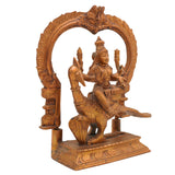 Handcrafted Bronze Kartikeya Idol | Murugan, Skanda, Kumara Panchaloha Sculpture for Pooja & Temple Décor,Gold, 8 Inch, 1 Piece