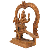 Handcrafted Bronze Kartikeya Idol | Murugan, Skanda, Kumara Panchaloha Sculpture for Pooja & Temple Décor,Gold, 8 Inch, 1 Piece