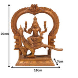 Handcrafted Bronze Kartikeya Idol | Murugan, Skanda, Kumara Panchaloha Sculpture for Pooja & Temple Décor,Gold, 8 Inch, 1 Piece
