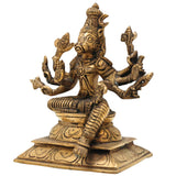 Brass Ashta Bhuja Varahi Amman Idol | Varahi Devi Mata Vigraha Moorti Statue for Pooja, Temple, Home Decor & Gifts, Gold, 5.5 Inch, 1 Piece