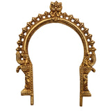 Bhunes Brass Small Prabhavali Frame Arch – Wall Hanging Prabhawal for Mandir, Prabhawali Backplate for Deity Idol, Prabhaval Pooja Decor for Temple & Home, Gold, 7.5 Inch, 1 Piece