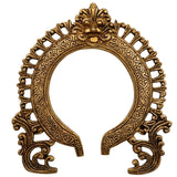 Bhunes Brass Hand-Carved Prabhavali Arch Frame with Kirtimukha – Wall Hanging for Pooja Room, Temple Backdrop, Murti Decor, Prabhawal for Home Mandir, Gold, 9 Inch, 1 Piece