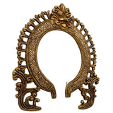 Bhunes Brass Hand-Carved Prabhavali Arch Frame with Kirtimukha – Wall Hanging for Pooja Room, Temple Backdrop, Murti Decor, Prabhawal for Home Mandir, Gold, 9 Inch, 1 Piece