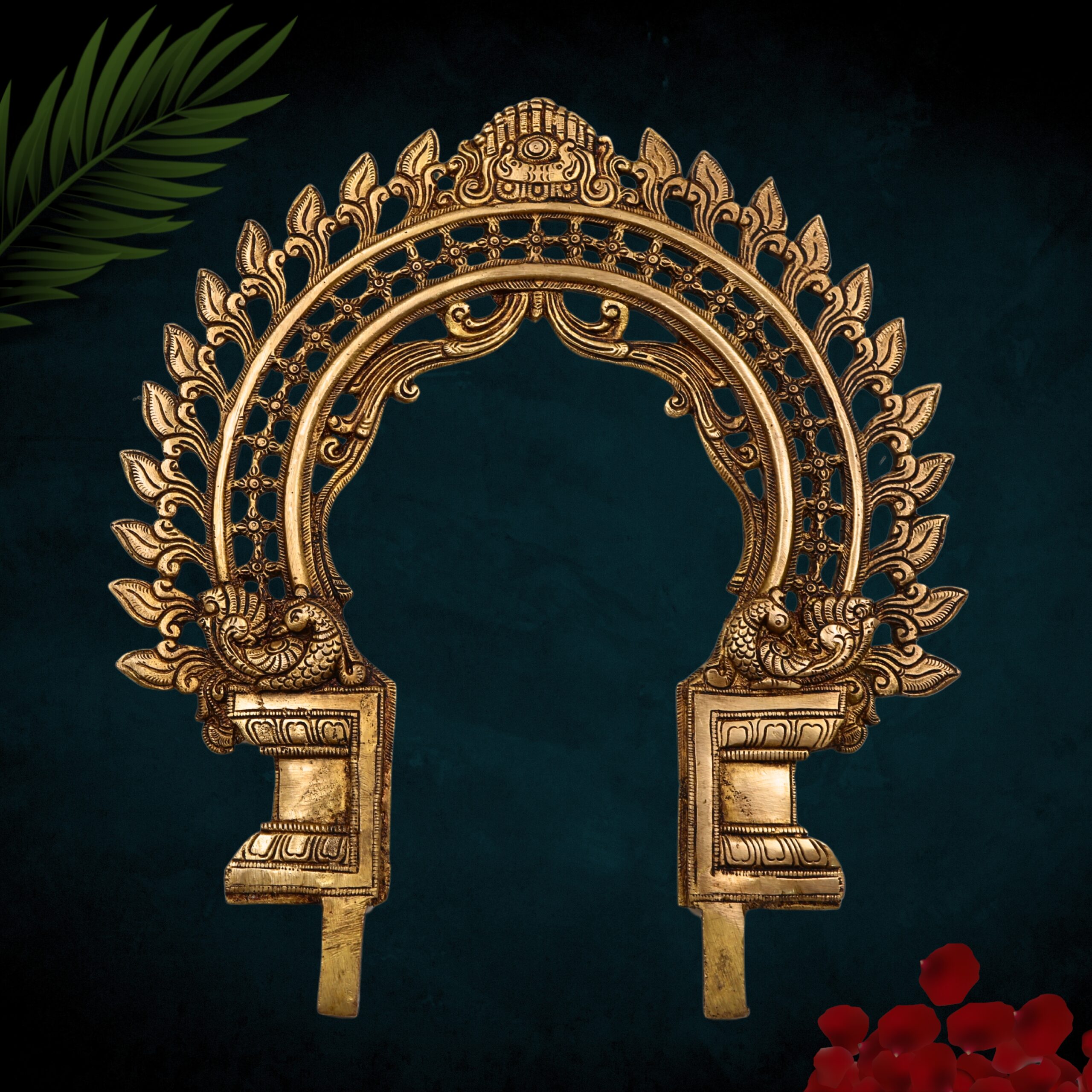 Brass Handmade Prabhavali Arch Frame for Deity