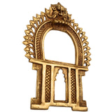 Brass Prabhavali Arch Frame for Deity, Wall Hanging Temple Decor | Traditional Prabhawali Prabhaval Kirtimukha for Mandir & Home Pooja, Gold, 9 Inch, 1 Piece