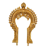 Brass Small Prabhavali Frame – Wall Hanging Decorative Arch for Home Temple | Traditional Prabhawali, Prabhaval, Kirtimukha Pooja Decor, Gold, 7.5 Inch, 1 Piece