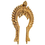 Brass Small Prabhavali Frame – Wall Hanging Decorative Arch for Home Temple | Traditional Prabhawali, Prabhaval, Kirtimukha Pooja Decor, Gold, 7.5 Inch, 1 Piece