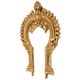 Brass Small Prabhavali Frame – Wall Hanging Decorative Arch for Home Temple | Traditional Prabhawali, Prabhaval, Kirtimukha Pooja Decor, Gold, 7.5 Inch, 1 Piece