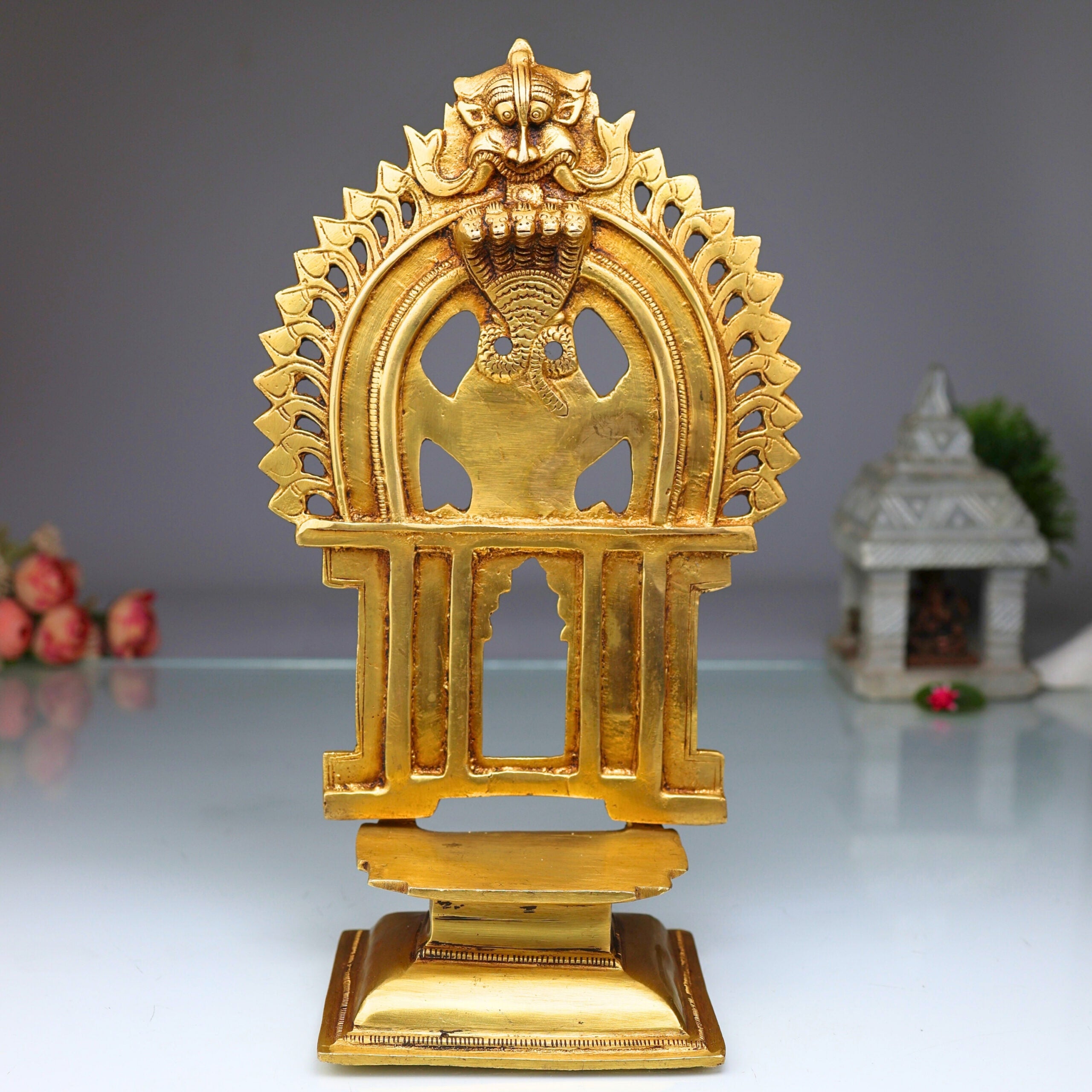 Brass Chowki With Prabhavali