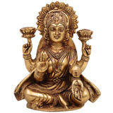 Handcrafted Brass Lakshmi Idol – Mahalakshmi | Shri Devi | Pital Laxmi Murti for Pooja, Home Temple & Gifts,Gold, 7.5 Inch, 1 Piece