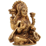 Handcrafted Brass Lakshmi Idol – Mahalakshmi | Shri Devi | Pital Laxmi Murti for Pooja, Home Temple & Gifts,Gold, 7.5 Inch, 1 Piece
