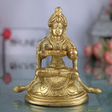 Handcrafted Brass Annapurna Devi Idol | Annapoorna Mata, Annada, Annapurneshwari Murti for Pooja, Temple & Home Decor