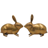 Brass Rabbit Idol | Khargosh & Bunny Figurine | Peetal, Hittale, Ashtadhatu Showpiece for Home & Temple DecorSet Of 2, Gold, 4.5 Inch, 1 Piece