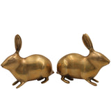 Brass Rabbit Idol | Khargosh & Bunny Figurine | Peetal, Hittale, Ashtadhatu Showpiece for Home & Temple DecorSet Of 2, Gold, 4.5 Inch, 1 Piece