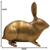 Brass Rabbit Idol | Khargosh & Bunny Figurine | Peetal, Hittale, Ashtadhatu Showpiece for Home & Temple DecorSet Of 2, Gold, 4.5 Inch, 1 Piece