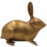 Brass Rabbit Idol | Antique Khargosh & Bunny Figurine | Peetal, Pittal Showpiece for Home Decor & Temple, Gold, 4.5 Inch, 1 Piece