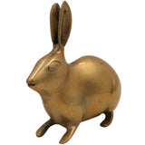 Brass Rabbit Idol | Antique Khargosh & Bunny Figurine | Peetal, Pittal Showpiece for Home Decor & Temple, Gold, 4.5 Inch, 1 Piece