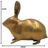Brass Rabbit Idol | Antique Khargosh & Bunny Figurine | Peetal, Pittal Showpiece for Home Decor & Temple, Gold, 4.5 Inch, 1 Piece
